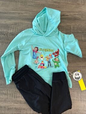 Boo-boo Bamboo Kids' Aqua Hoodie Top with Ms Rachel, Elmo, coco melon, Blippi